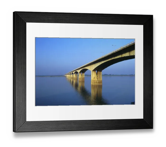 Framed Print : Mahatma Gandhi Setu longest river bridge over Ganga at Patna, Bihar, India, Asia