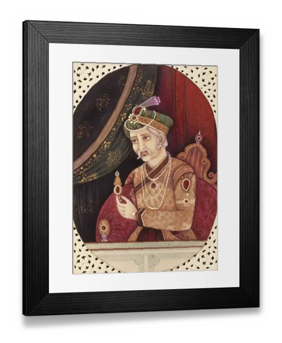 Framed Print : Painting of Mughal Emperor Akbar 1956 Framed Print : Painting of Mughal Emperor Akbar 1956