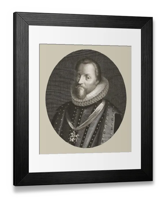 Framed Print : James VI and I, James Charles Stuart, 1566 - 1625, King of England, Scotland and Ireland, digitally edited