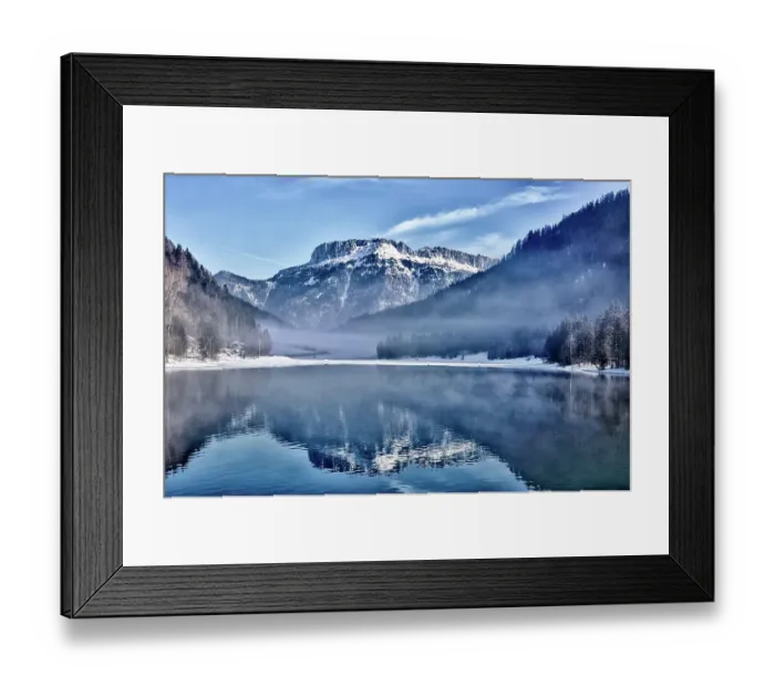 Framed Print : Lake Pillersee in winter, Steinplatte mountain at the back