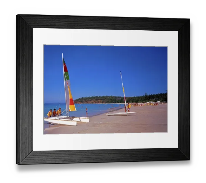 Framed Print : Kata Beach, catamaran, sailing boat, holidaymakers, tourists, Phuket, Thailand, Asia