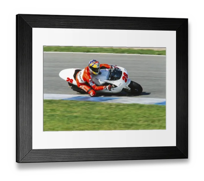 Framed Print : Ralf Waldmann (DEU), Motorsport, Modenas KR 500, Motorcycle World Championship, Sachsenring, Germany, 1998, Europe