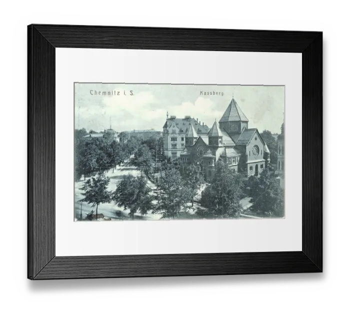 Framed Print : The Chemnitz Synagogue, c. 1905, postcard, Saxony, Germany, digitally enhanced reproduction from a historical original, c. 1900, public domain, Europe