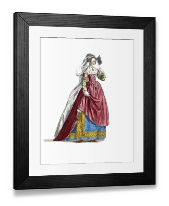 Framed Print : Historical clothing, fashion in the course of time, fashion of a lady from Padua, around 1710, Italy, digitally restored reproduction of a model from the 18th / 19th century, exact date unknown Framed Print : Historical clothing, fashion in the course of time, fashion of a lady from Padua, around 1710, Italy, digitally restored reproduction of a model from the 18th / 19th century, exact date unknown