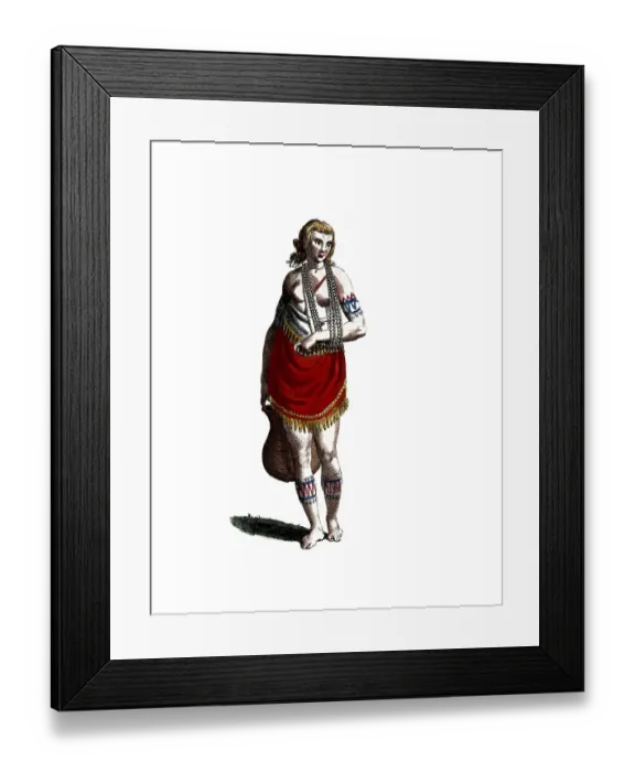 Framed Print : Historical clothing, fashion over time, clothing of a Virginia Indian woman, 18th century, America, digitally restored reproduction of an 18th / 19th century original, exact date unknown Framed Print : Historical clothing, fashion over time, clothing of a Virginia Indian woman, 18th century, America, digitally restored reproduction of an 18th / 19th century original, exact date unknown
