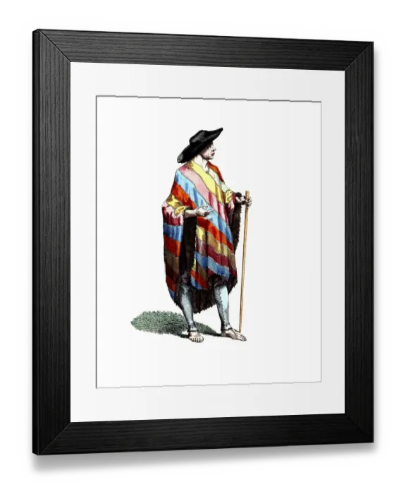 Framed Print : Historical clothing, fashion over time, clothing of a Spaniard from Montevideo in South America in 1764, digitally restored reproduction of an 18th / 19th century model, exact date unknown Framed Print : Historical clothing, fashion over time, clothing of a Spaniard from Montevideo in South America in 1764, digitally restored reproduction of an 18th / 19th century model, exact date unknown