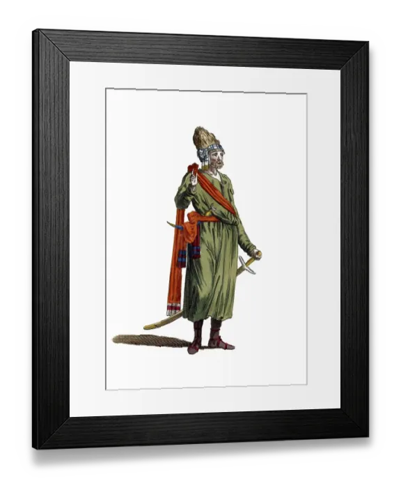 Framed Print : Historical clothing, fashion over time, clothing style of an Arab in 1581, Arabia, digitally restored reproduction of an 18th / 19th century model, exact date unknown, Oriental warrior with turban and sabre, in a green robe Framed Print : Historical clothing, fashion over time, clothing style of an Arab in 1581, Arabia, digitally restored reproduction of an 18th / 19th century model, exact date unknown, Oriental warrior with turban and sabre, in a green robe