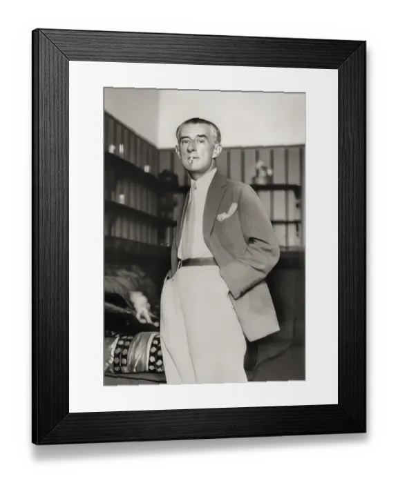 Framed Print : Joseph Maurice Ravel, 1875 - 1937, French composer, pianist and conductor, leading musician in Impressionism, 1928, digitally edited