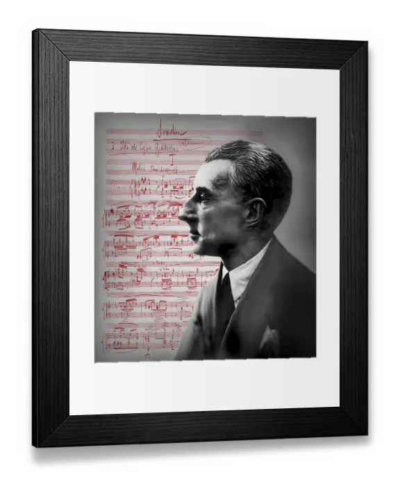 Framed Print : Joseph Maurice Ravel, 1875 - 1937, French composer, pianist and conductor, leading musician in Impressionism, 1925, sheet music from Sonatine, premier mouvement, 1905, digitally edited Framed Print : Joseph Maurice Ravel, 1875 - 1937, French composer, pianist and conductor, leading musician in Impressionism, 1925, sheet music from Sonatine, premier mouvement, 1905, digitally edited