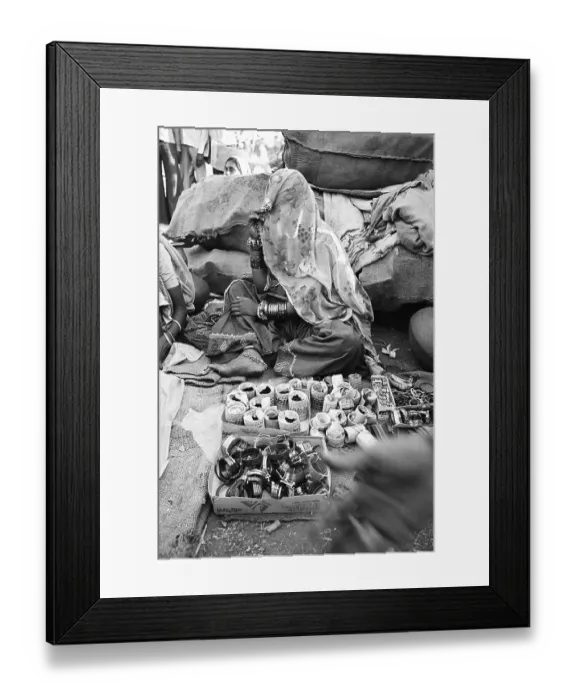 Framed Print : Woman bangle vendor Vautha fair Gujarat India Asia 1983