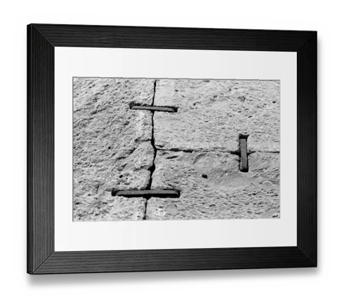 Framed Print : Iron brackets for stone wall Jaisalmer Rajasthan India Asia 1984
