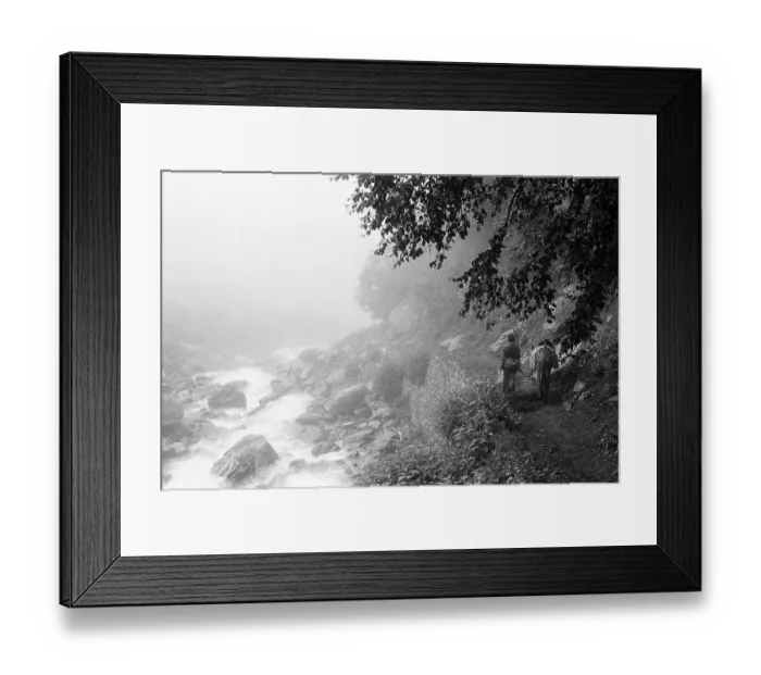 Framed Print : Pony path along Pushpawati river Valley of Flowers Garhwal Uttarakhand India Asia 1978