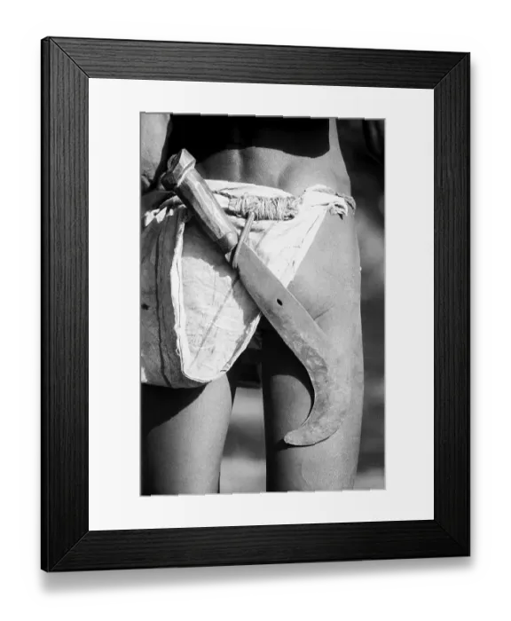 Framed Print : Sickle and tribal man Matheran Maharashtra India Asia 1977
