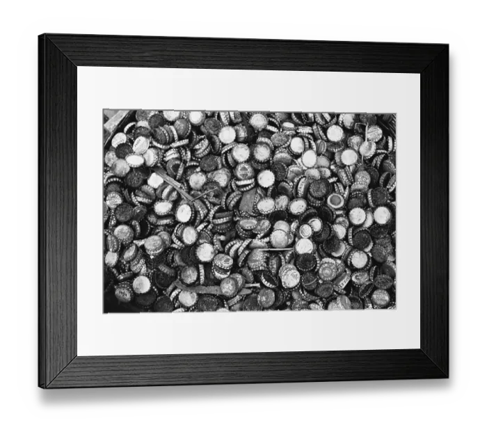 Framed Print : Bottle caps Warden Road Mumbai Maharashtra India Asia 1976