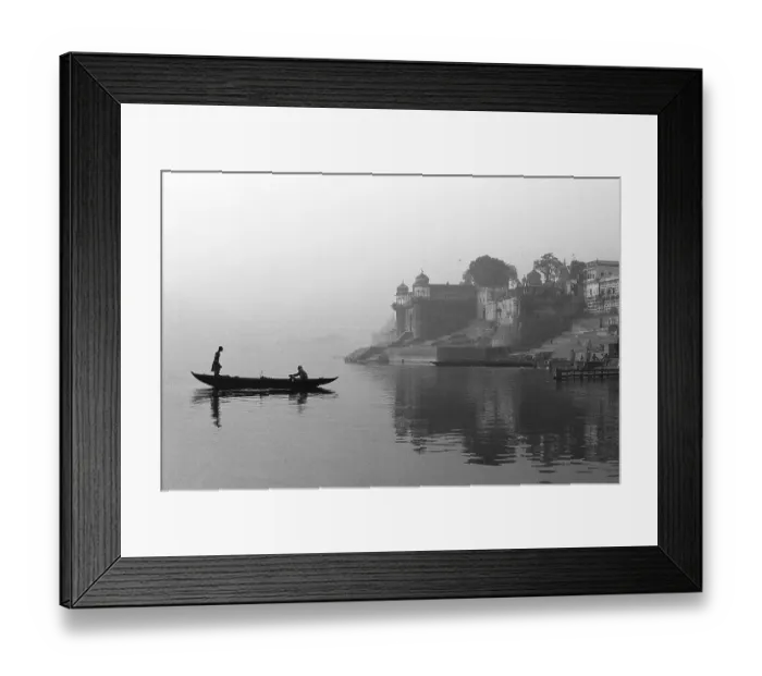 Framed Print : Boat in river Ganges Varanasi Uttar Pradesh India Asia 1982