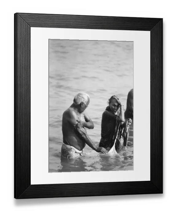 Framed Print : Couple bathing Makar Sankranti Hoogly river Kolkata West Bengal India Asia 1977 Framed Print : Couple bathing Makar Sankranti Hoogly river Kolkata West Bengal India Asia 1977