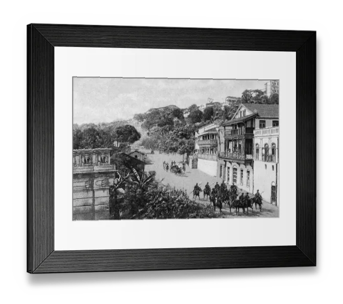 Framed Print : Old vintage photo of Walkeshwar road mumbai maharashtra India