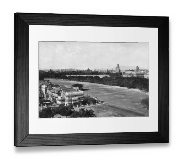 Framed Print : Old vintage photo of oval maidan churchgate mumbai maharashtra India