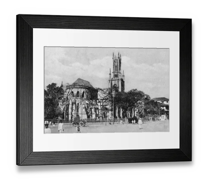 Framed Print : Old vintage photo of st thomas cathedral mumbai maharashtra India