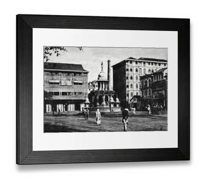 Framed Print : Old vintage photo of new Fountain Frere Road mumbai maharashtra India