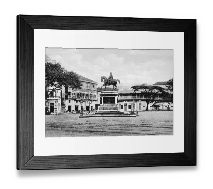 Framed Print : Old vintage photo of King Edwards Statue mumbai maharashtra India