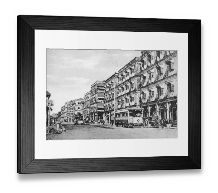 Framed Print : Old vintage photo of colaba causeway mumbai maharashtra India