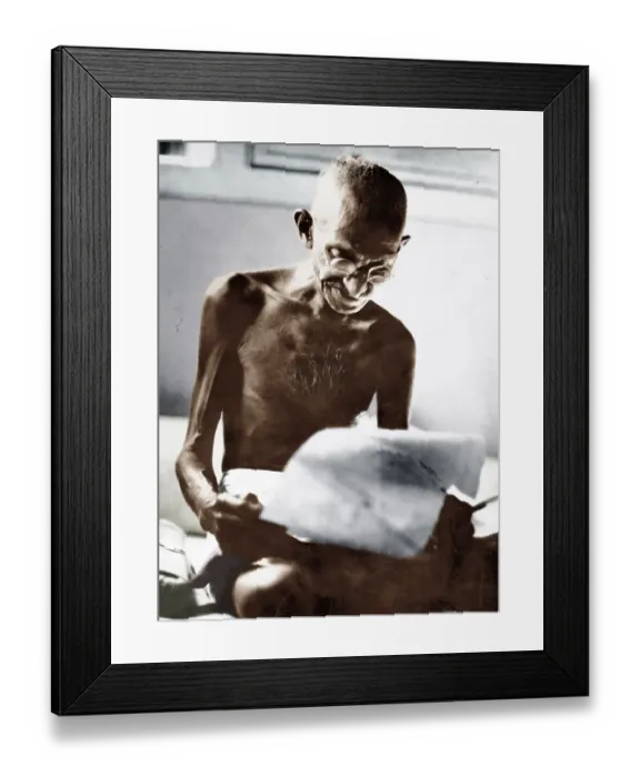 Framed Print : Indian freedom fighters, mahatma gandhi, mani bhavan, mumbai, india, asia, 1929