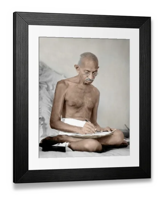 Framed Print : Mahatma gandhi writing at birla house, mumbai, maharashtra, india, asia, 1942 Framed Print : Mahatma gandhi writing at birla house, mumbai, maharashtra, india, asia, 1942