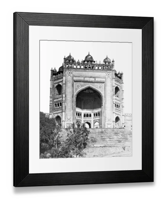Framed Print : Old vintage lantern slide of buland darwaza, fatehpur, sikri, uttar pradesh, India, Asia