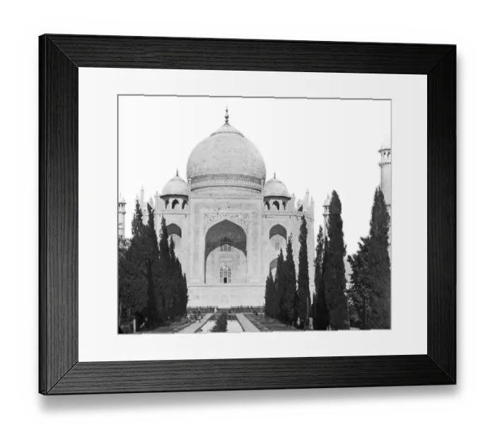Framed Print : Old vintage lantern slide of taj mahal, Agra, uttar pradesh, India, Asia