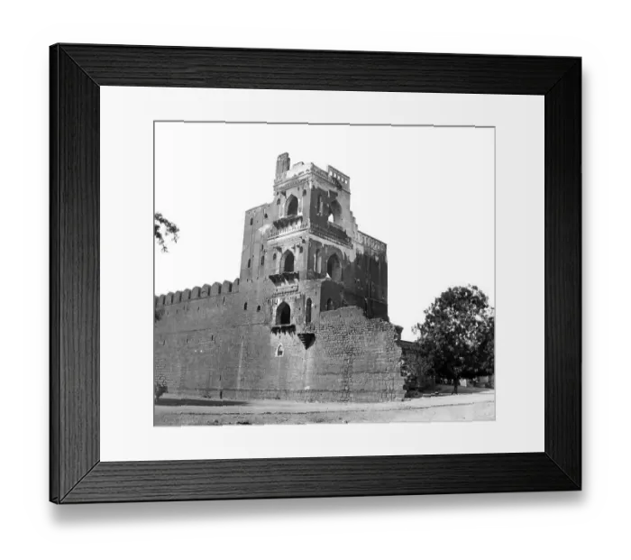 Framed Print : Old vintage lantern slide of St Augustine Tower, Goa, India Asia