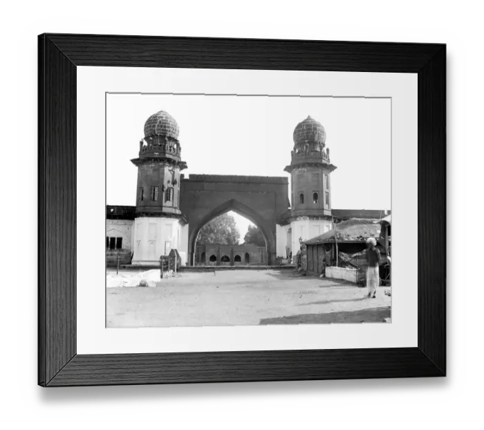Framed Print : Old vintage lantern slide of mecca gate, bijapur, karnataka, India, Asia Framed Print : Old vintage lantern slide of mecca gate, bijapur, karnataka, India, Asia