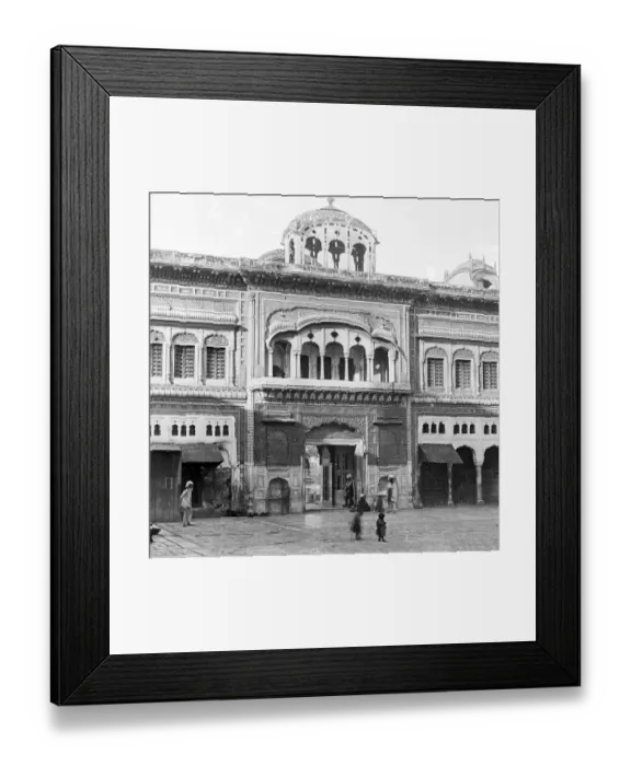 Framed Print : Old vintage lantern slide of golden temple, Amritsar, Punjab, India, Asia, 1800s, Asia