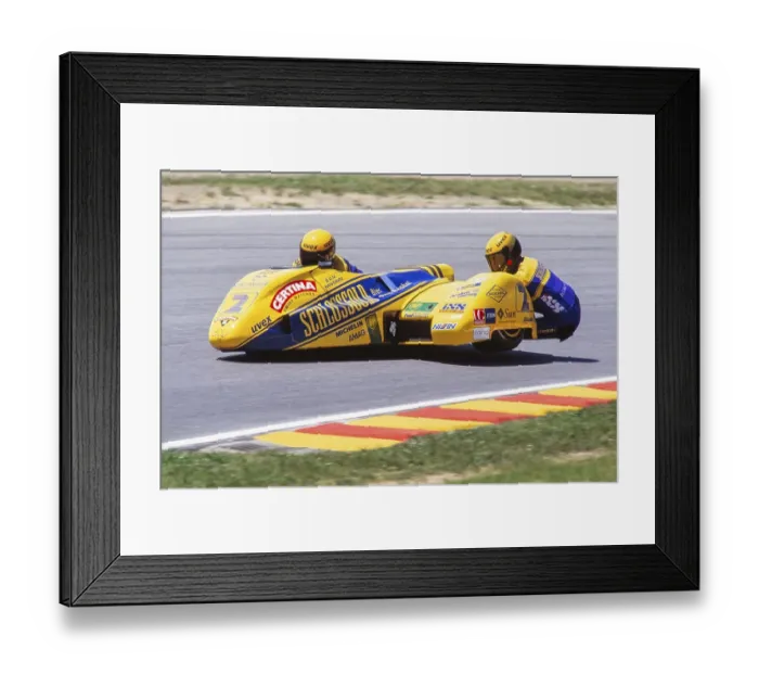 Framed Print : Rolf Biland (CH), Kurt Waltisperg (CH), motorsport, motorbike team, sidecar world championship, LCR Swissauto, 1996 Framed Print : Rolf Biland (CH), Kurt Waltisperg (CH), motorsport, motorbike team, sidecar world championship, LCR Swissauto, 1996