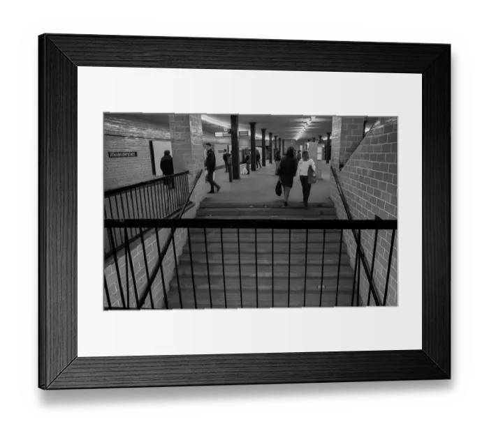 Framed Print : Germany, Berlin, 03 / 02 / 1992, Alexanderplatz underground station, stairs, platform, Europe