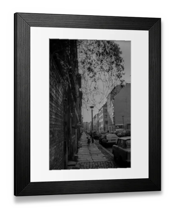 Framed Print : Germany, Berlin, 19 February 1992, Linienstrasse, child, bicycle, Europe