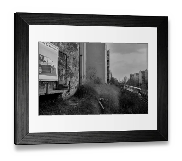 Framed Print : Germany, Berlin, 12.02.1992, S-Bahn seen from the bridge Dunckerstrasse, view to the S-Bahn station Prenzlauer Allee, Europe