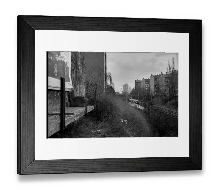 Framed Print : Germany, Berlin, 12.02.1992, S-Bahn seen from the bridge Dunckerstrasse, view to the S-Bahn station Prenzlauer Allee, Europe