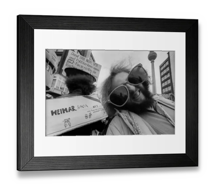 Framed Print : Germany, Berlin, 16 February 1992, DT64 demonstration (against the closure of the station), on Alexanderplatz, Europe