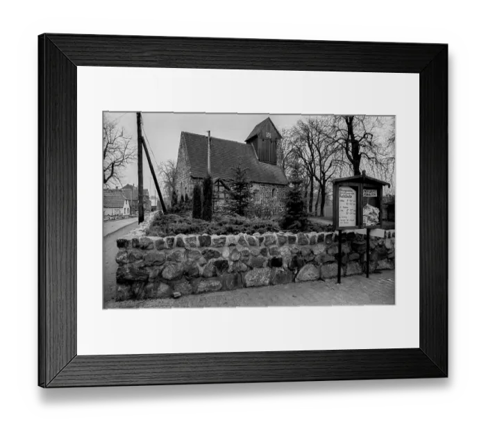 Framed Print : Germany, Kampehl, 01.02.1992, display board, at the church) with the mummy of the knight Kahlputz in Kampehl, Europe