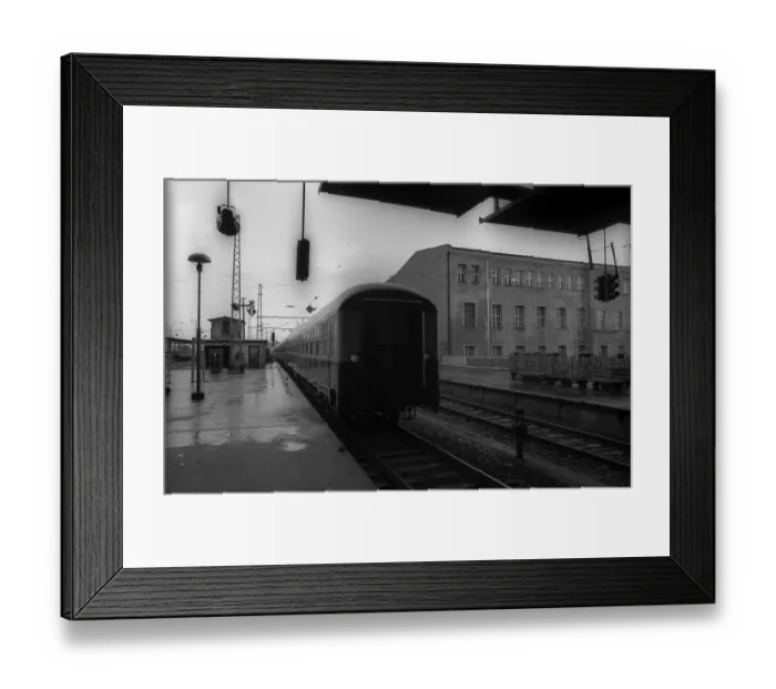 Framed Print : Germany, Berlin, 02.02.1992, Central Station (Ostbahnhof), Train at the platform, Europe