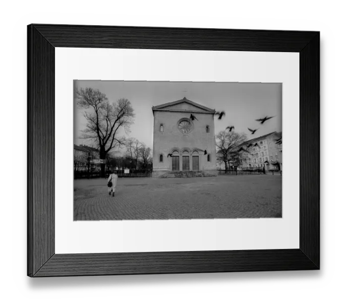 Framed Print : Germany, Berlin, 14 February 1992, Nazareth Church on Leopoldplatz in Wedding, Schinkel Building, Europe