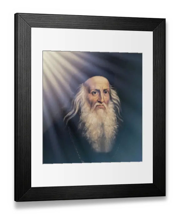 Framed Print : Leonardo da Vinci, 1452 - 1519, Italian painter, sculptor, architect and engineer, digitally edited