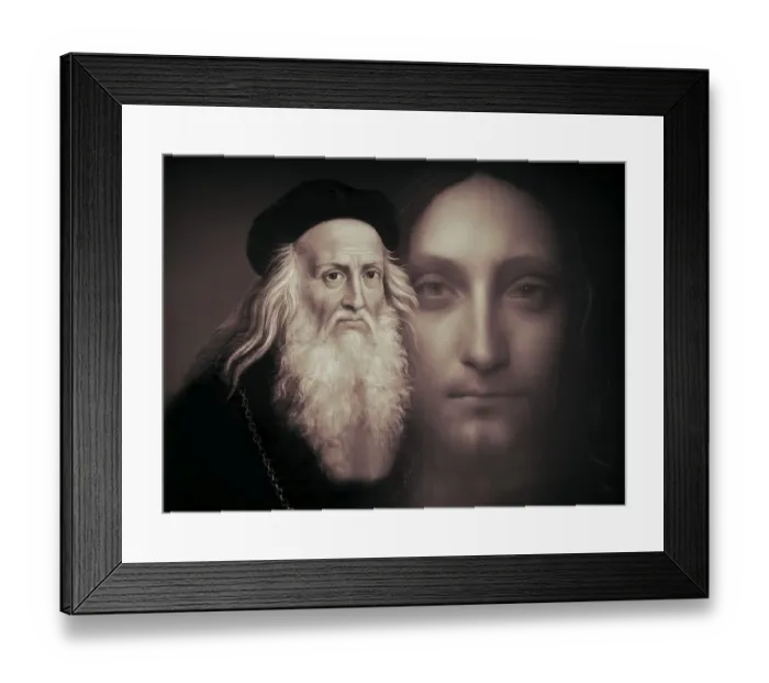 Framed Print : Leonardo da Vinci, 1452 - 1519, Italian painter, sculptor, architect and engineer, the painting Salvator Mundi, Savior of the World, digitally edited Framed Print : Leonardo da Vinci, 1452 - 1519, Italian painter, sculptor, architect and engineer, the painting Salvator Mundi, Savior of the World, digitally edited