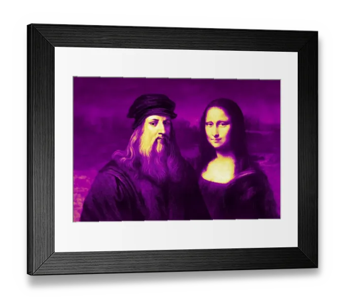 Framed Print : Leonardo da Vinci, 1452 - 1519, Italian painter, sculptor, architect and engineer, the painting la Gioconda, Mona Lisa, digitally edited