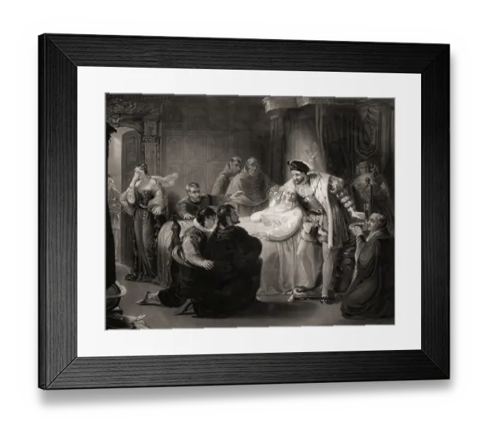 Framed Print : The deathbed of Leonardo da Vinci on May 2, 1519 with Francis I of France holding his head Framed Print : The deathbed of Leonardo da Vinci on May 2, 1519 with Francis I of France holding his head