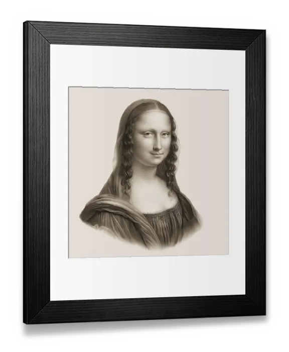 Framed Print : Illustration after the painting la Gioconda, Mona Lisa by Leonardo da Vinci, 1452 - 1519, Italian painter, sculptor, architect and engineer, digitally edited