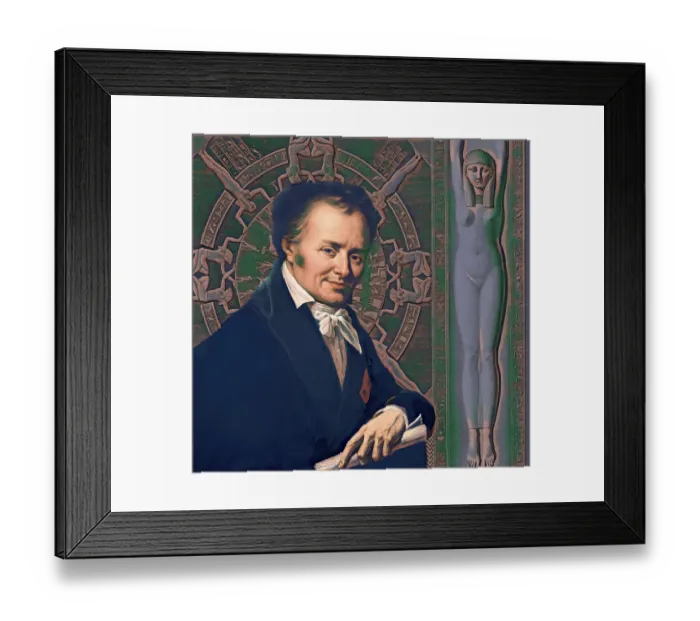 Framed Print : Dominique Vivant, Baron Denon, 1747 - 1825, French artist, writer, diplomat, author, and archaeologist, Dendera zodiac, Ancient Dendera Temple complex, Dendera, Egypt, digitally edited, Africa