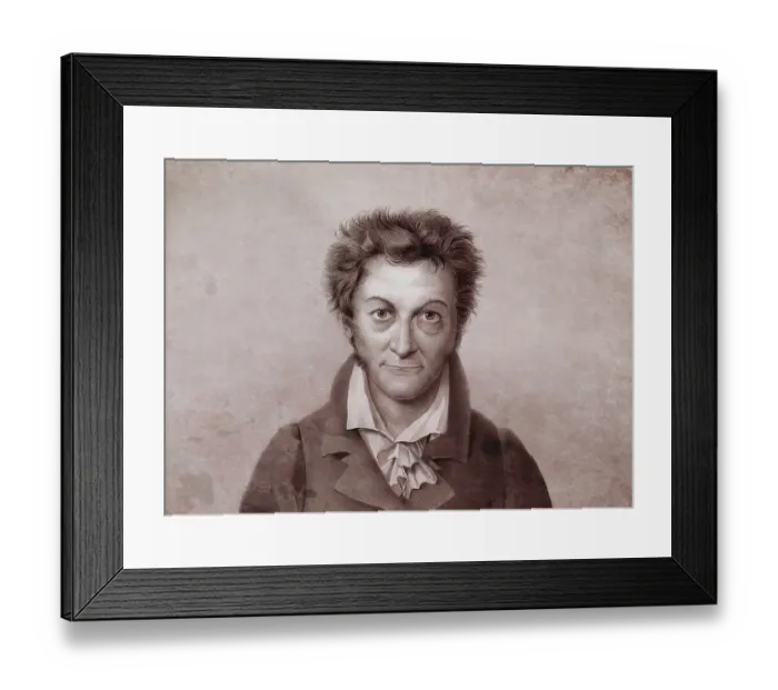 Framed Print : Ernst Theodor Amadeus Hoffmann, or E. T. A. Hoffmann, 1776 - 1822, German Romantic author of fantasy and horror, jurist, composer, music critic, and caricaturist, digitally edited