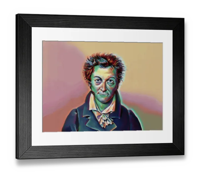 Framed Print : Ernst Theodor Amadeus Hoffmann, or E. T. A. Hoffmann, 1776 - 1822, German Romantic author of fantasy and horror, jurist, composer, music critic, and caricaturist, digitally edited
